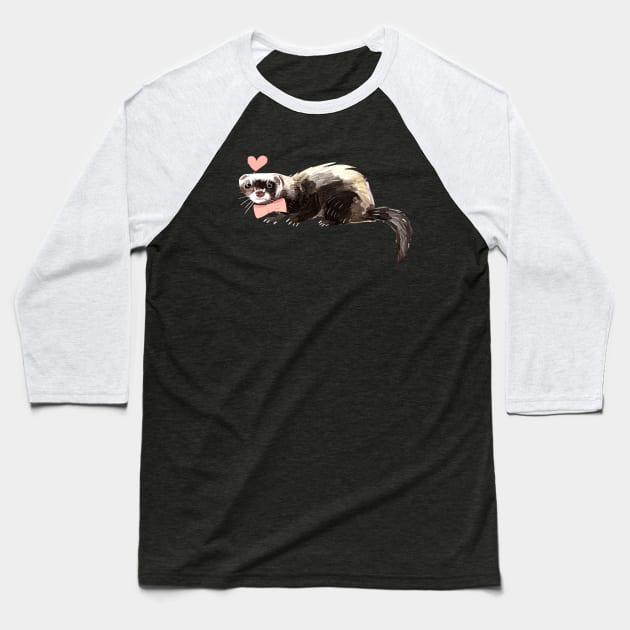 Happy National Ferret Day #2 Baseball T-Shirt by belettelepink
